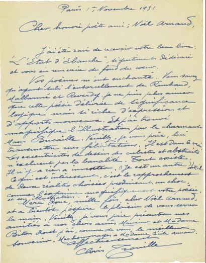 TROUILLE Clovis.
2 AUTOGRAPH LETTERS SIGNED...