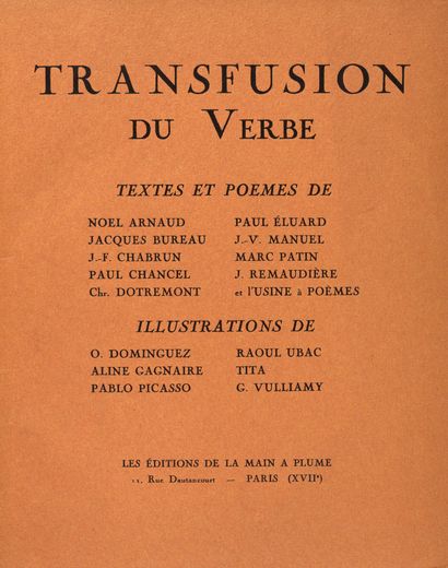 [THE FEATHERED HAND]. TRANSFUSION OF THE...