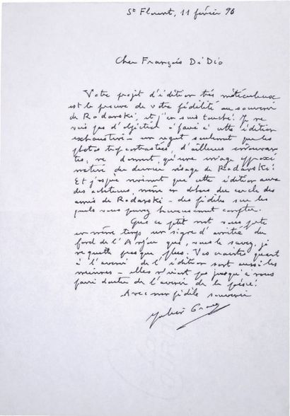 GRACQ Julien.
6 SIGNED AUTOGRAPH LETTERS...