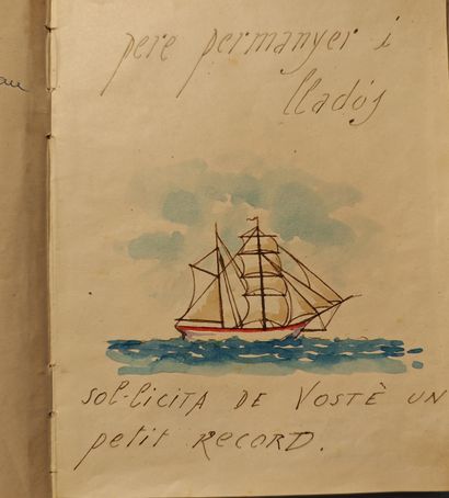 PEDRO PERMANYER'S GUEST BOOK. ORIGINAL DRAWINGS,...