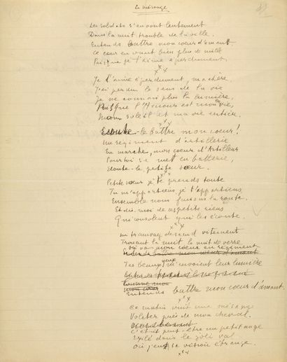 APOLLINAIRE Guillaume.
LA MÉSANGE [ENTENDS...