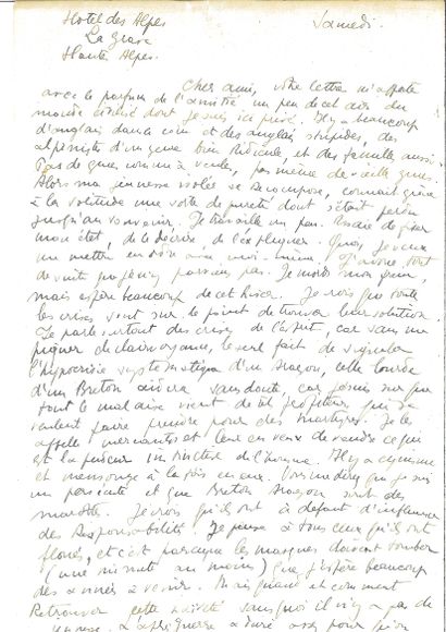 CREVEL René.
LETTRE AUTOGRAPHE SIGNÉE à Cher...