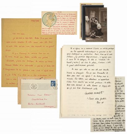 HUGNET Georges.
9 AUTOGRAPH LETTERS SIGNED...