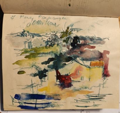 PEDRO PERMANYER'S GUEST BOOK. ORIGINAL DRAWINGS,...