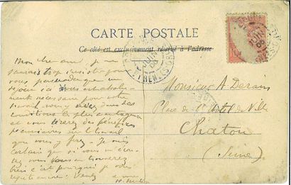 MATISSE Henri.
POST CARD SIGNED to André...
