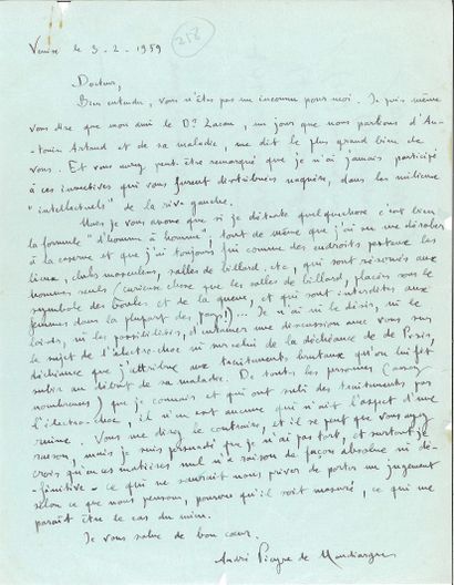 PIEYRE DE MANDIARGUES André.
AUTOGRAPHIC...