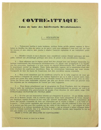 BATAILLE Georges.
5 AUTOGRAPH LETTERS SIGNED...