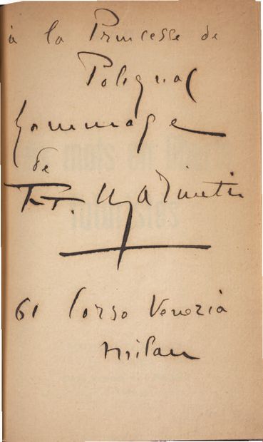 MARINETTI F.T.
FUTURIST WORDS IN FREEDOM....