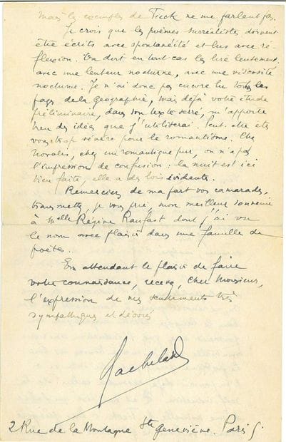 BACHELARD Gaston.
2 AUTOGRAPH LETTERS SIGNED...