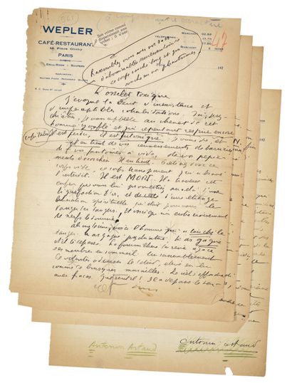 ARTAUD Antonin.
L'OSSELET TOXIQUE. AUTOGRAPH...