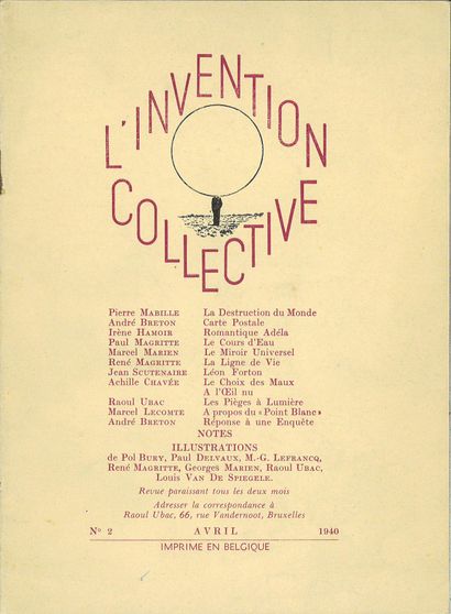 BRETON André.
REPLY TO QUESTIONNAIRE ON MOBILIZED...