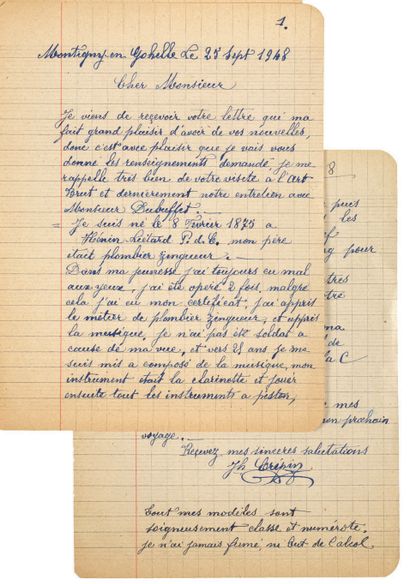 CRÉPIN Joseph.
LETTRE AUTOGRAPHE SIGNÉE à...