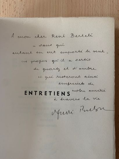 BRETON André.
INTERVIEWS WITH ANDRÉ PARINAUD....