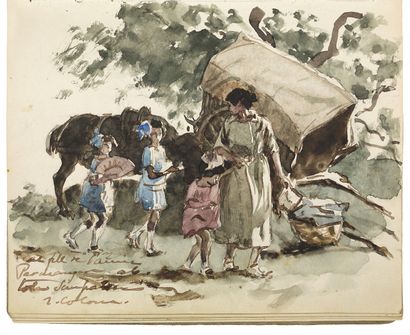 PEDRO PERMANYER'S GUEST BOOK. ORIGINAL DRAWINGS,...