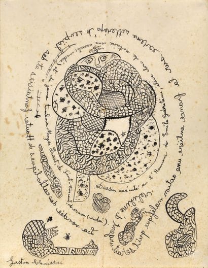 CHAISSAC Gaston.
DESSIN CALLIGRAMME ORIGINAL...