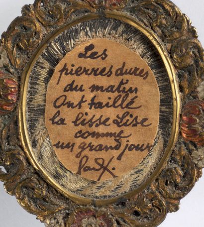 ELUARD Paul.
OVAL MEDALLION BEARING AN AUTOGRAPH...