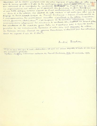 BRETON André.
PRESENT OF THE GAULS. AUTOGRAPH...