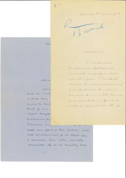 BRETON André.
AUTOGRAPHIC LETTER SIGNED to...