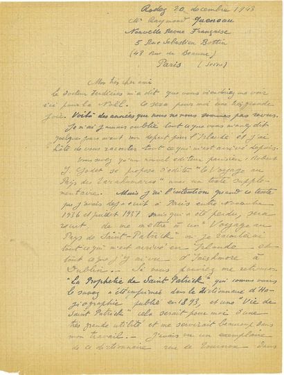 ARTAUD Antonin.
AUTOGRAPHIC LETTER SIGNED...