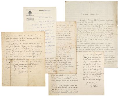 BATAILLE Georges.
6 AUTOGRAPH LETTERS SIGNED...