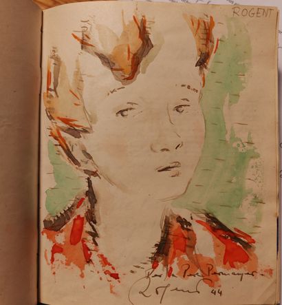 PEDRO PERMANYER'S GUEST BOOK. ORIGINAL DRAWINGS,...