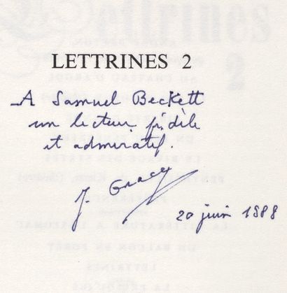 GRACQ Julien.
LETTRINES 2. Paris, José Corti,...