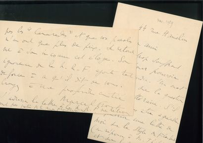 PROUST Marcel.
5 AUTOGRAPH LETTERS SIGNED...