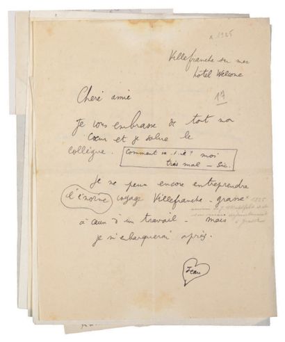 COCTEAU Jean.
15 LETTRES AUTOGRAPHES SIGNÉES...