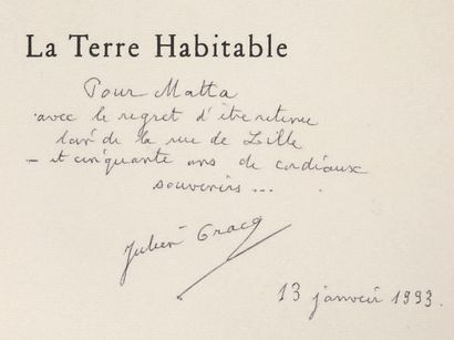 GRACQ Julien. HÉROLD Jacques.
LA TERRE HABITABLE....