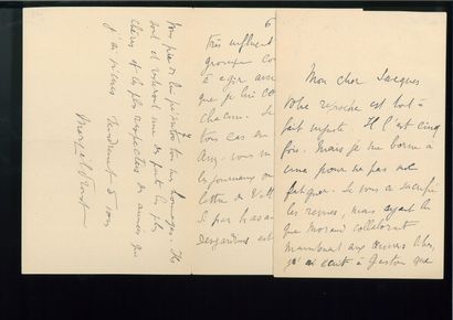 PROUST Marcel.
5 AUTOGRAPH LETTERS SIGNED...