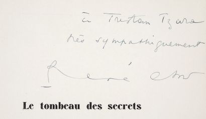 CHAR René.
LE TOMBEAU DES SECRETS. Nîmes....