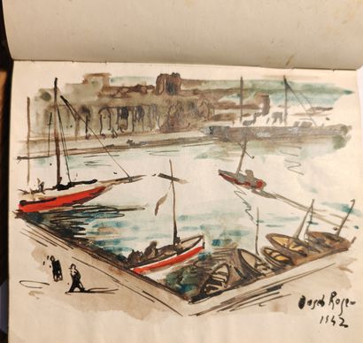 PEDRO PERMANYER'S GUEST BOOK. ORIGINAL DRAWINGS,...
