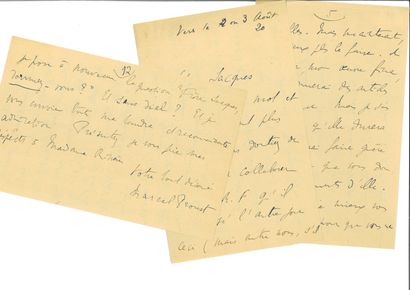 PROUST Marcel.
5 AUTOGRAPH LETTERS SIGNED...