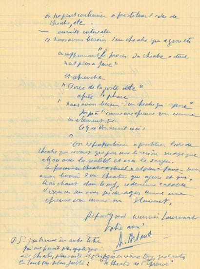 ARTAUD Antonin.
3 AUTOGRAPH LETTERS SIGNED...