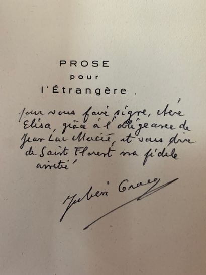GRACQ Julien.
PROSE POUR L'ÉTRANGÈRE. [Paris,...