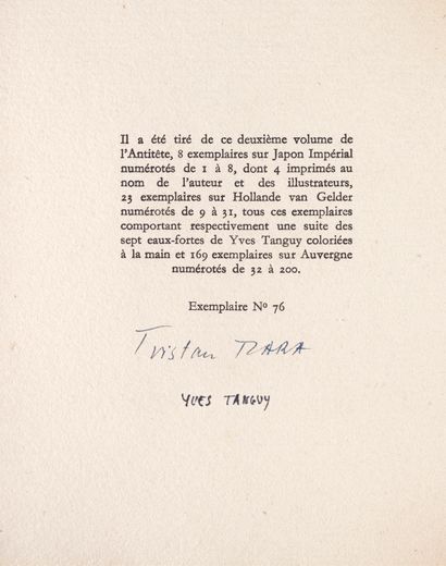 TZARA Tristan. ERNST Max. TANGUY Yves. MIRÓ...