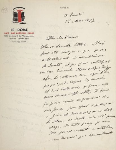 ARTAUD Antonin.
2 AUTOGRAPH LETTERS SIGNED...