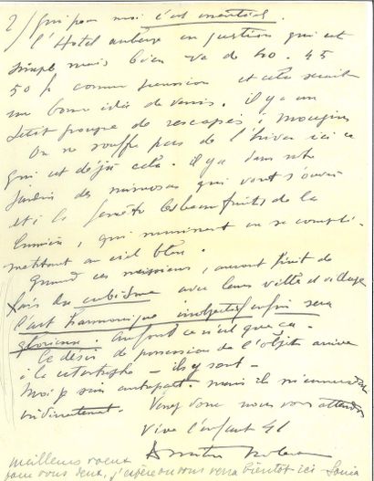 DELAUNAY Robert.
LETTRE AUTOGRAPHE SIGNÉE...