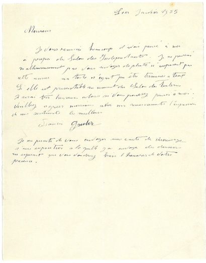 GRUBER Francis.
AUTOGRAPH LETTER SIGNED....