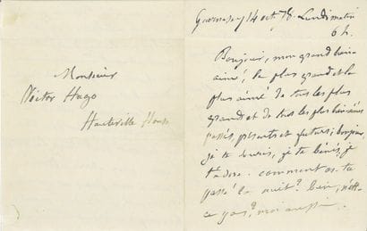 [HUGO]. DROUET Juliette.
AUTOGRAPH LETTER...
