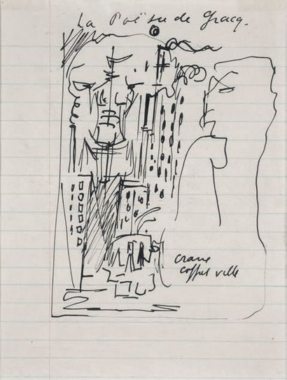 MASSON André.
GRACQ'S POETRY. ORIGINAL INK...