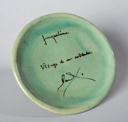 [ELUARD Paul].
CERAMIC PLATE. Circa 1946....
