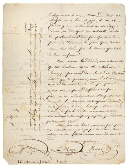 HUGO Victor, Abel, Eugène.
AUTOGRAPH LETTER...