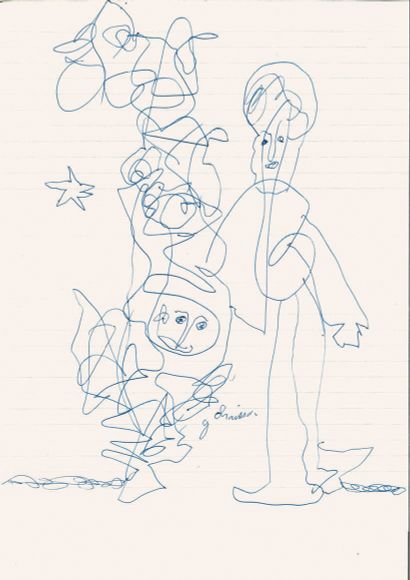 CHAISSAC Gaston.
DESSIN ORIGINAL SIGNÉ au...