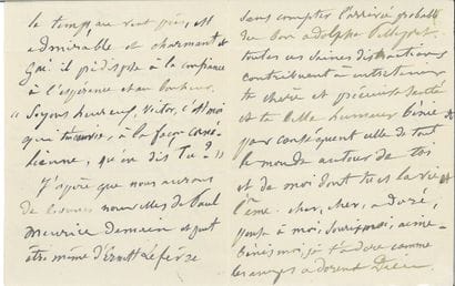 [HUGO]. DROUET Juliette.
AUTOGRAPH LETTER...