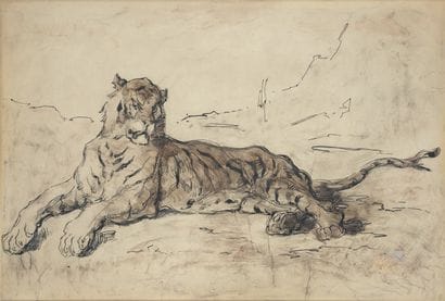 Atelier d'Eugène DELACROIX
Reclining Tiger
Pen...