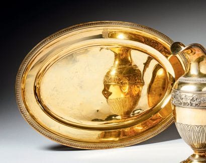 ODIOT Paris
950°/°° vermeil oval dish with...