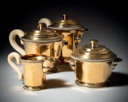 CHRISTOFLE
Large Art Deco tea service in...