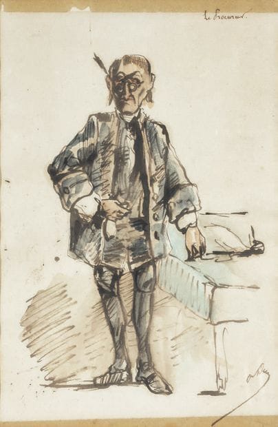 Achille DEVÉRIA (1800-1857)
The Prosecutor
Watercolor...