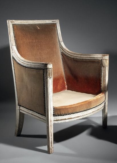 Shepherd's chair in cream lacquered natural...